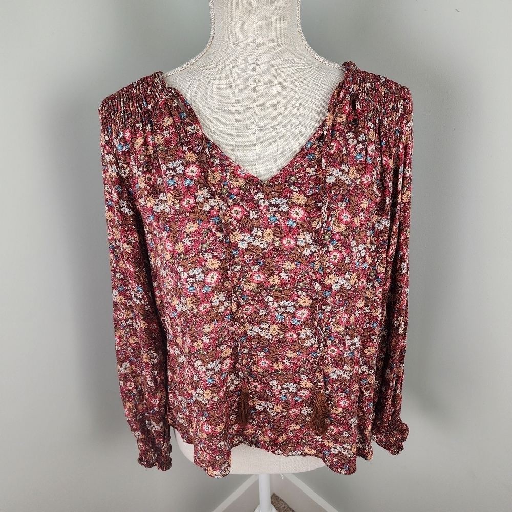 Rachel Roy Womens Splice Neck Floral NWT Top Size Small